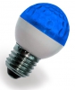 Лампа LED D50мм, 1W-E-27, прозр.,рифленое стекло, синяя - Гельветика-Урал