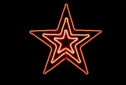 Звезда из леднеон-флекса, 83*83 см, мерцающая, красная - Гельветика-Урал