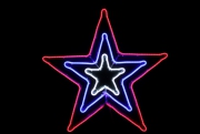 Звезда из леднеон-флекса, 83*83 см, мерцающая, 3-цветная - Гельветика-Урал