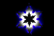 Снежинка LED тейп-лайт контражур на пластике 460*460мм, синяя/белая чейзинг - Гельветика-Урал