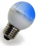 Лампа LED D50мм, 1W-E-27, прозр.,рифленое стекло, синяя - Гельветика-Урал