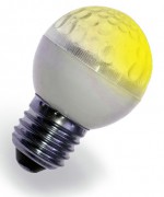 Лампа LED D50мм, 1W-E-27, прозр.,рифленое стекло, желтая - Гельветика-Урал