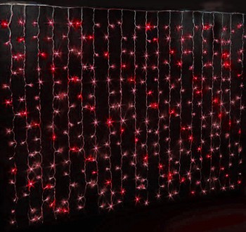 Светодиодный Дождь (2*3м) Красный с флеш-диодом - Гельветика-Урал